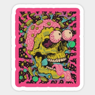 Skull Fallin love Sticker